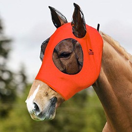 Harrison Howard Super Comfort Horse Fly Mask-Vibrant Orange