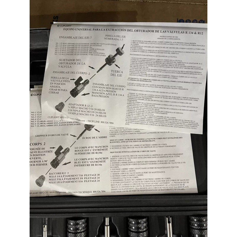 Cliplight A/C Valve Core Remover Kit Cliplight Manufacturing 312KIT Universal