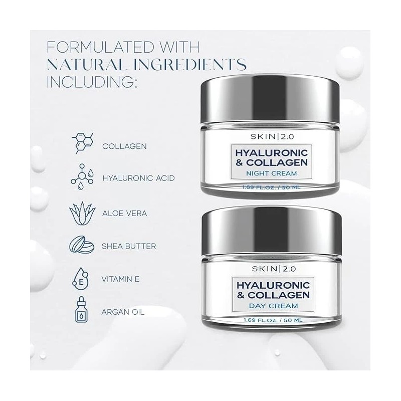 AZURE Hyaluronic Acid & Collagen Day & Night Face Moisturizer