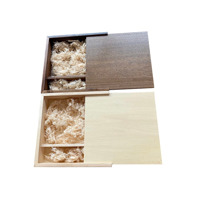 BEIJIGUANG Wooden Gift Box with Sliding Lid, Discreet Sliding Lid,