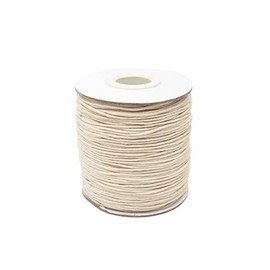 Realm Waxed Cord Cotton - Bracelets, Necklaces, Jewellery Thread, Shamballa Macrame (1mm Natural - 6m)