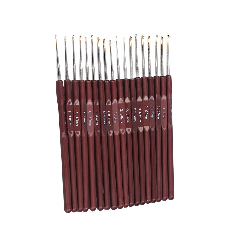 18Pcs Crochet Needle Comfortable Grip Aluminum Material Portable Sweater Needle