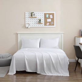 1888 Mills Full Sheet Set – 4 Piece Bedding – Soft and Shrinkage Resistant Deep Pockets True Classic Microfiber Bed Sheet Set (White, Full)