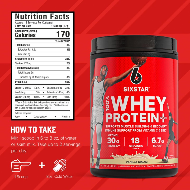 Six Star Whey Protein Powder Plus - Muscle Building &