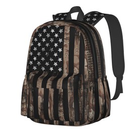 sunwarshile Camo Vintage American Flag Backpack Book Bags Lightweight Casual Laptop Backpacks Travel Daypack For Man Woman