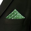 SHLAX&WING Dots Green Pocket Square for Mens Suit 12.6 inches