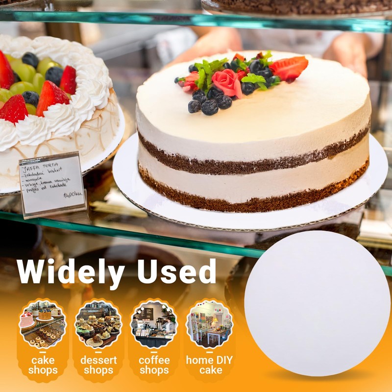 EUSOAR Cardboard Cake Boards, 25 Pack 12 Inch White Sturdy