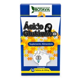 Acido Glutamico 90 Tabletas Botava 500 Mg Suplemento                                                                                                  