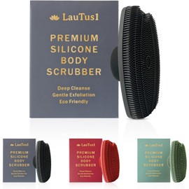 Cepillo de ducha exfoliante con mango de succión y gancho, esponja suave para hombres y mujeres, suave, higiénico, reutilizable, color negro grafito