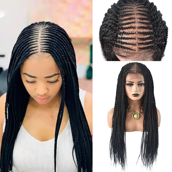 Healthlif Braided Wigs For Black Women Synthetic Lace Front Braided
