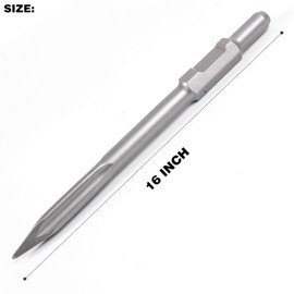 MonkeyKingBar- 16" Hex Chisel Self-Sharpening Bull Point Chisel- (30MM) Shank Electric Jack Hammer Drill Bits
