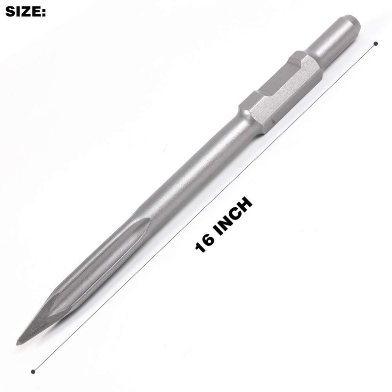 MonkeyKingBar- 16" Hex Chisel Self-Sharpening Bull Point Chisel- (30MM) Shank
