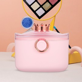 BESTYASH Organizador De Accesorios Para El Cabello Con Doble Capa Caja Compacta Para Gomas Y Pinzas De Pelo Contenedor Rosa De 8.46X7.28X6.88In Para Almacenamiento VersáTil