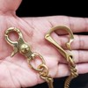 WDJZWZD Solid Brass U Shape Fish Hook Keychain Wallet Chain