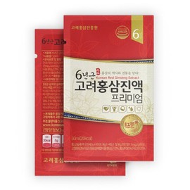 고려홍삼진흥원 6년근 고려 홍삼 진액 프리미엄 50ml 30포 /파우치 스틱/ 홍삼액 Korea Red Ginseng Promotion Institute 6-Year-Old Red Ginseng Extract Premium 50ml 30 Sachets / Pouch Stick / Red Ginseng Extract