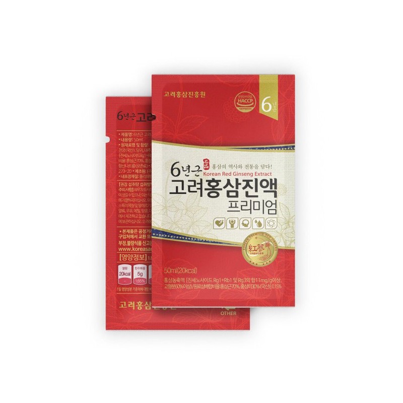 고려홍삼진흥원 6년근 고려 홍삼 진액 프리미엄 50ml 30포 /파우치 스틱/