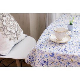 MINTON Hardwick Tablecloth, Available in 4 Sizes, Blue (130 x 240 cm)