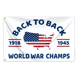 Back To Back Flag 3x5 Ft Funny Man Cave Wall World War Champs Flag for Room Teen Girls Indoor Outdoor Bedroom and College Dorm Wall Banner Tapestry Decor