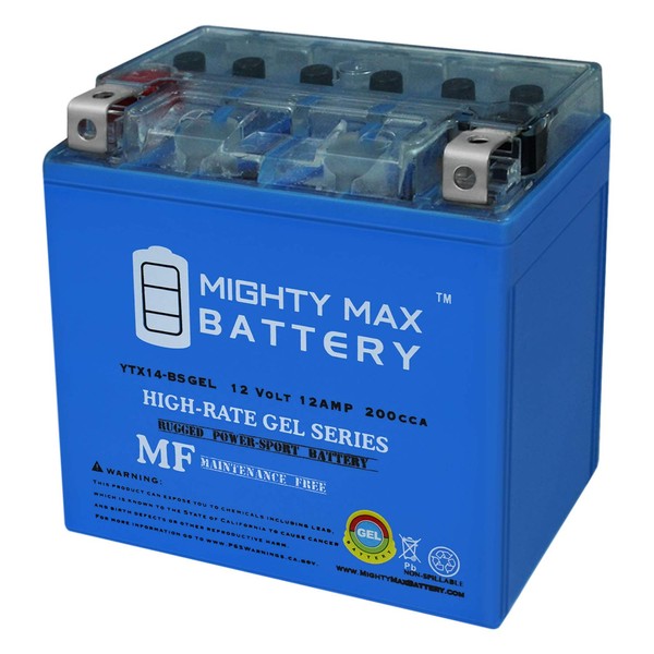 Mighty Max Battery YTX14-BS Gel 12V 12AH Battery for Honda ATV FourTrax TRX 300 350 450 Brand Product