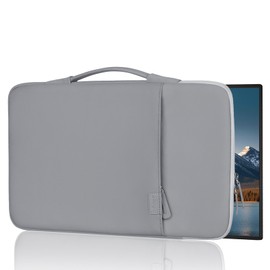 Soulgo PU Leather 15.6" 16.1" Portable Monitor Case with Back Luggage Strap