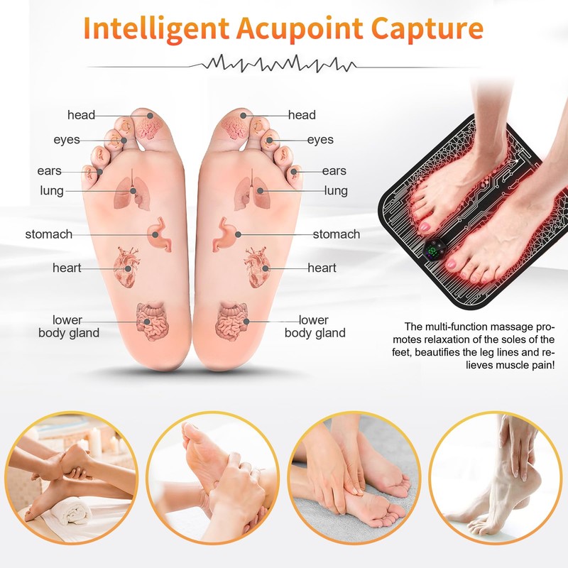 EMS Foot Massager, 6 Modes USB Electric Foot Massager -