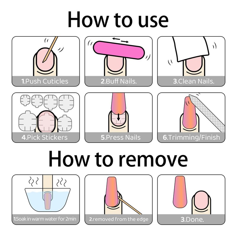 French Tip Press on Nails Medium Almond Fake Nails Star