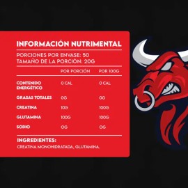 Creatina  Glutamina 1 Kg Bull Protein Varios Sabores                                                                                                  