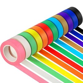 Klick Industrial Colored Masking Tape, 1" x 60 Yards - 12 Rolls Paper Masking Tape, Art Supplies, DIY Craft Tape, DIY School Classroom Supplies, Labeling Colorful
