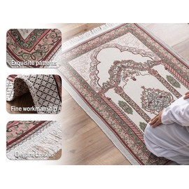 Hitopin Prayer Mat Islamic Muslim Prayer Rug Mat, Islamic Mat Prayer Mat with Pockets, for Ramadan Islamic Muslim Prayer, Gift for Family, Lovers and Friends