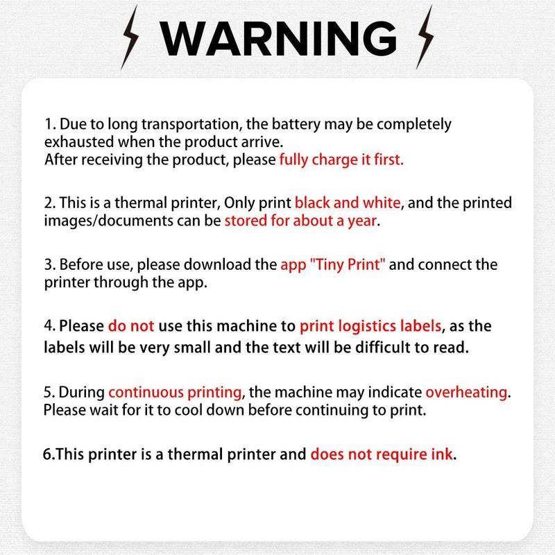 Portable Mini Printer, Portable Photo Printer with Print Paper, Bluetooth-compatible