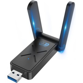 Wireless USB 3.0 WiFi Adapter for Desktop PC, AC 1300Mbps USB WiFi Dual-Band Network Adapter for PC with 2.4G/400Mbps 5G/867Mbps,Dual 5Dbi Antennas, Wireless WiFi Dongle for Windows 11/10/8.1/8/7/XP