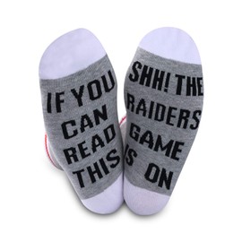 JTOUK Raider Socks If You Can Read This The Game Is On Football Gift Funny Birthday Gift (Raiders)