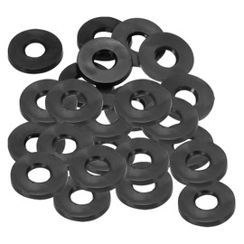 PATIKIL M6 Rubber Flat Washer, 24 Pack 6mm ID 14mm OD 2.5mm Thick Sealing Spacer Gasket Ring for Faucet Pipe Water Hose Fastener Bolt, Black