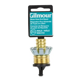 Gilmour 5/8" Male Brass Hose Clinch Mender Coupling, Heavy Duty Metal Water Hose Repair Kit, Garden Hose Repair Fitting