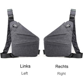 Anti-Theft Travel Bag, Anti-Theft Bag, Women's Theft-Proof Shoulder Bag, Nylon Chest Bag for Men and Women, Lightweight, Simple and with Large Frame, gray