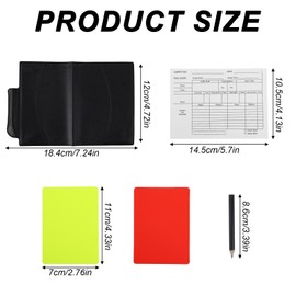 Penitue Football Referee Kit Accessories, Yellow Red Cards with Card Storage Wallet Record Paper Pencil Professional Warning Ref Set for Soccer Volleyball Basketball Sports Matches & Training Things