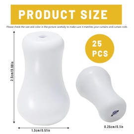 Bagentry 25 Pcs White Plastic Blind Pull Cord Knobs Drops Pull End, Decorative Window Blind Cord Tassel, Vase Shape Window Shade Pulls Tassels for Roman Curtain Crafts Treatment Accessories (25)