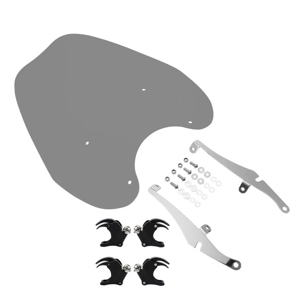 TCMT Smoke Windshield w/Bracket & 49mm Detachable Clamps Fit For