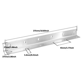 Redunest L Bracket, Heavy Duty Corner Brace, 10 Pack 10.8 Inch Stainless Steel Shelf Bracket Angle Bracket for Shelves, Gold Metal Braces for Wood, 275mm Overall Length