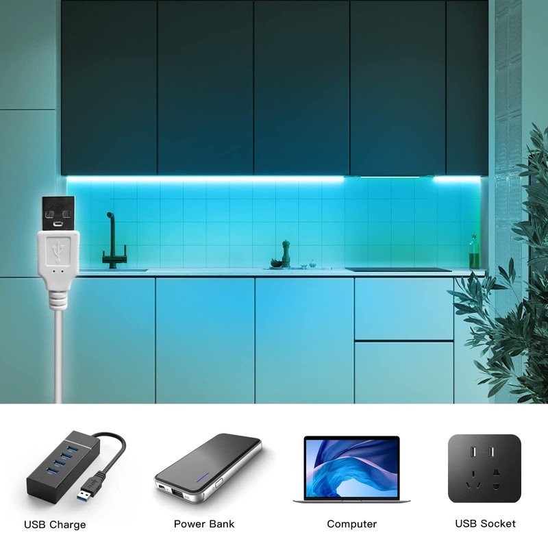 Tayire USB 2m 5V COB LED Strip Light Iceblue, 960LEDs