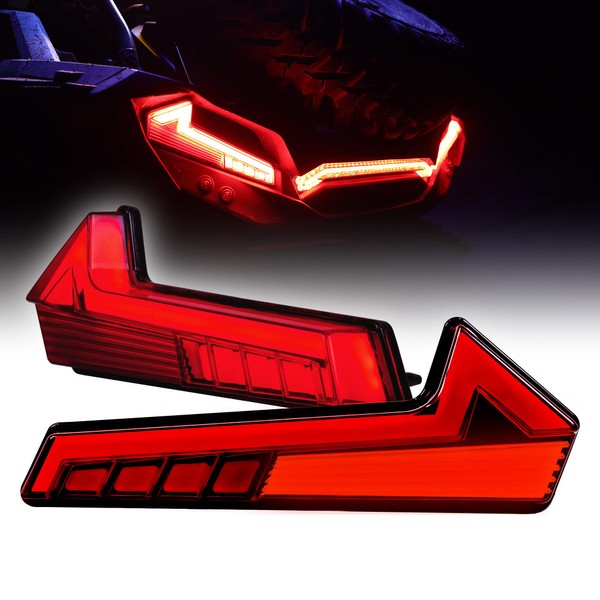 TRUE MODS LED Tail Brake Light for 2017-2022 Polaris RZR XP 1000 Turbo [Thunder Design] [DOT-Rated] [F1-Blinker Brake] Sportsman 570 850 1000 Taillight - Smoked
