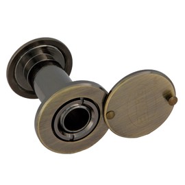 Amig Super-Wide Angle Brass Door Viewer | Easy Install, Scratch-Resistant, Enhanced Security for Homes | Leather, Ø14mm, Door Thickness 35-60mm