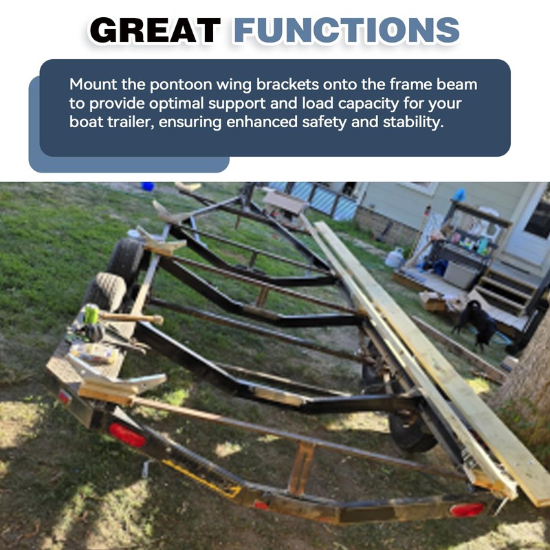 Colinktool Boat Trailer bunk Brackets,Heavy-Duty Steel Pontoon Trailer V Wing