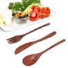 Wooden Cutlery Set Tableware Set Scratch Proof Portable Wood Spoon