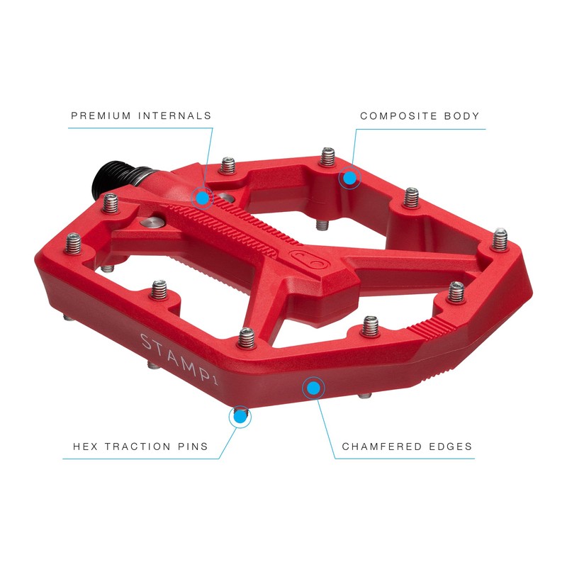 Crank Brothers Bicycle Pedals Stamp 1 Large Red Gen 2