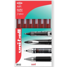 uni-ball Eye Micro UB-150 0.5mm Gel Ink Pen - Red Ink - Gift Boxed (Pack of 6)