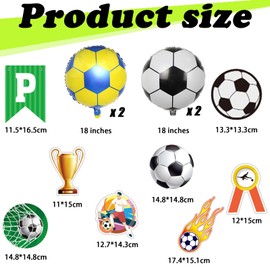 Football Birthday Decorations Set, 12PCS Party Decorations with Banner & Balloons, Banner, Themed Hanging Swirls & 18 Inch Balloons Football Decorations for Birthday Parties