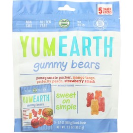 YumEarth Snack Packs Organic Gummy Bears 5 (0.7 oz.) individual packs (a) - 2pc