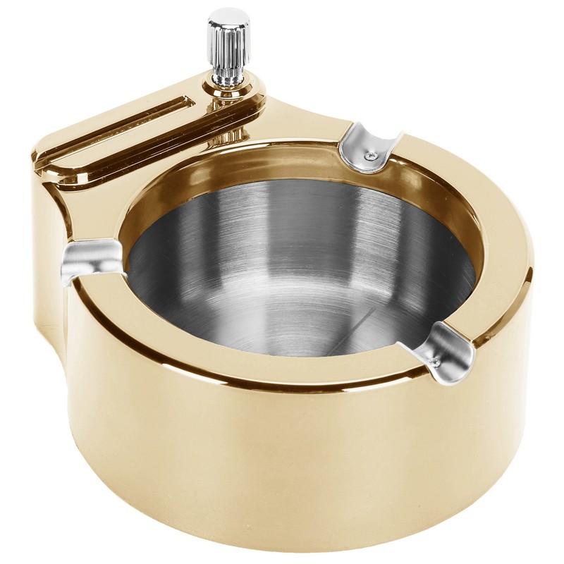 Stainless Steel Ashtray with Matches Lighter Function for Home Office