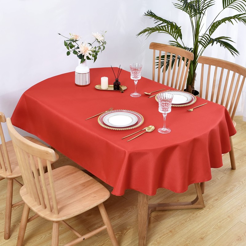 Wolkemer Oval Tablecloth 52 x 70 Inch Washable Fabric Table